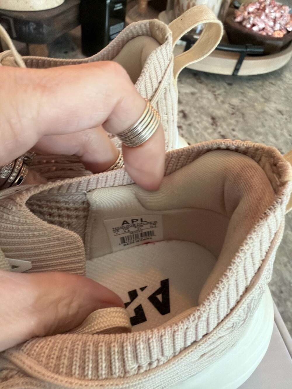 APL Women's TechLoom Zipline Sneakers in Parchment/White/Gum Size 7 - Brand New - Picture 4 of 6